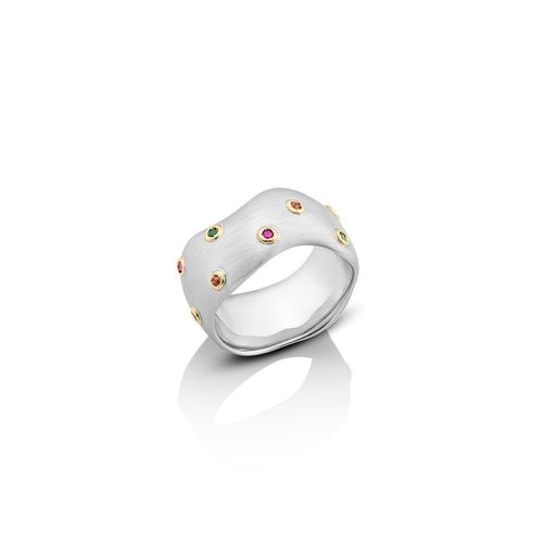Anel em prata, ouro amarelo e safiras - summer time - Oceano
