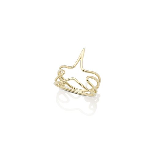 Anel em ouro amarelo - estrela - summer time - Oceano