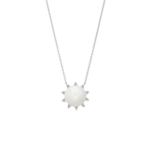 Colar em ouro branco, pérola e diamantes - Euphoria