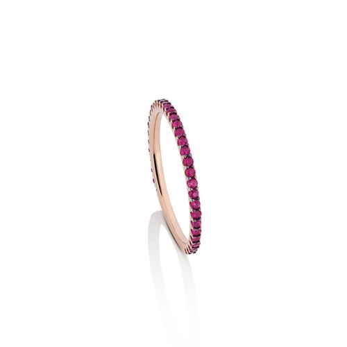 Aliança em ouro rosa e rubis - Colors