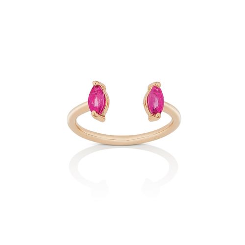 Anel em ouro rosa e rubis - Happy Days