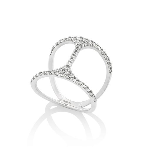 Anel em ouro branco e diamantes - Happy Hour