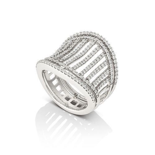 Anel em ouro branco e diamantes - Árvoredo