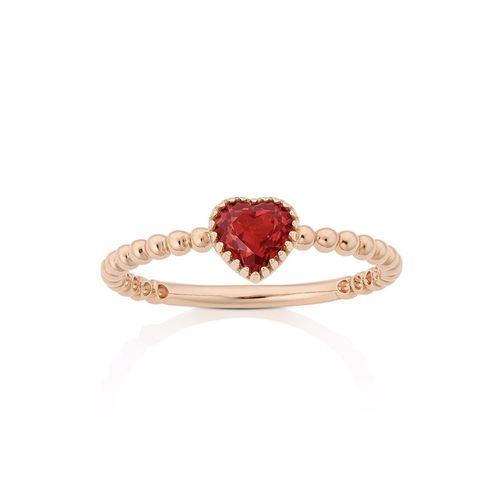 Anel em ouro rosa e granada - Ginger