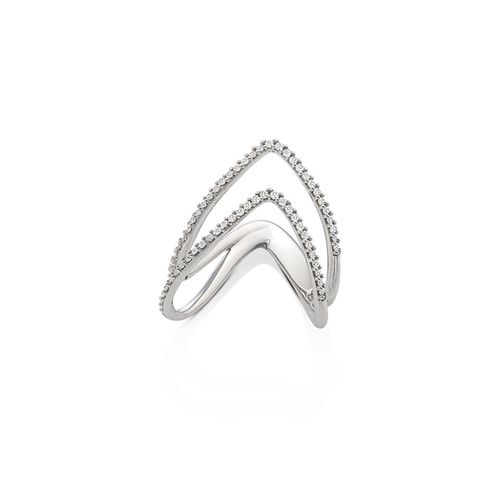 Anel em ouro branco e diamantes - enseada - Oceano