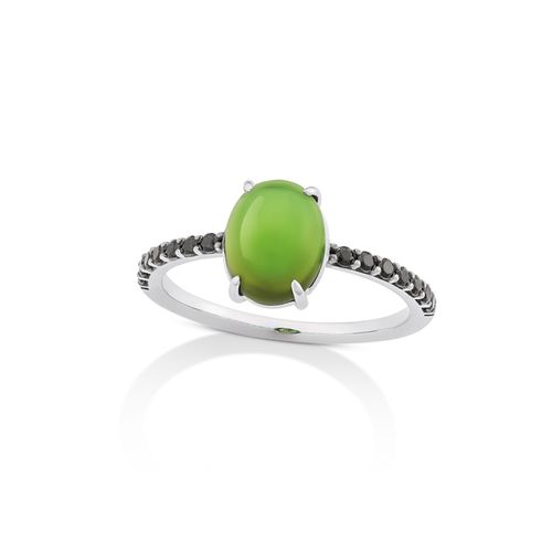 Anel em ouro branco, espinélio e turmalina verde - Candy