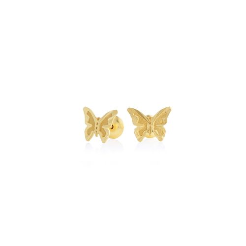 Brinco em ouro amarelo - borboleta - Infantil