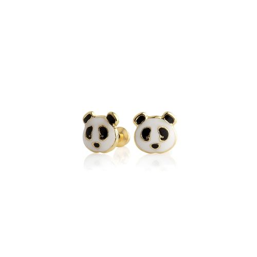 Brinco em ouro amarelo - urso panda - Infantil