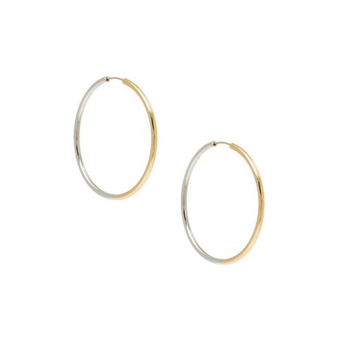 Brinco em ouro amarelo e ouro branco - Argola