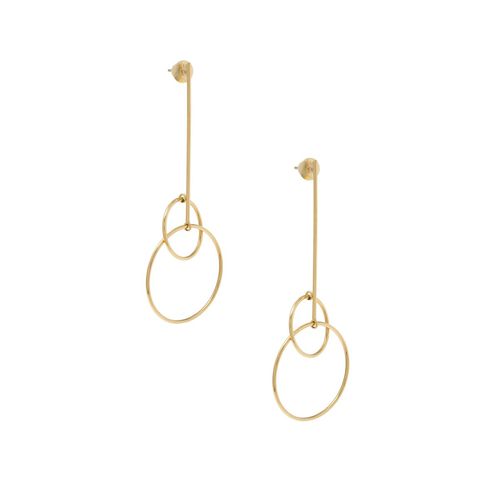 Brinco em ouro amarelo - duplo - Argola