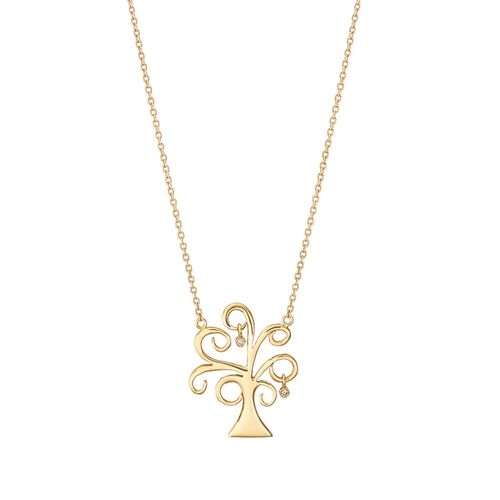 Colar em ouro amarelo e diamantes - Árvore Da Vida