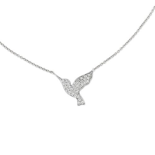 Colar em ouro branco e diamantes - Beija Flor