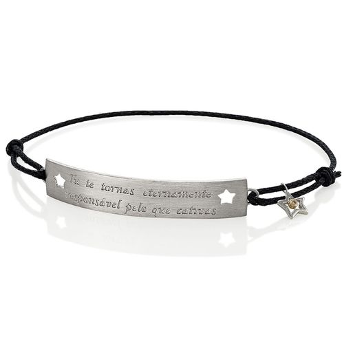 Pulseira em ouro amarelo, prata e diamante - tu te tornas - O Pequeno Príncipe