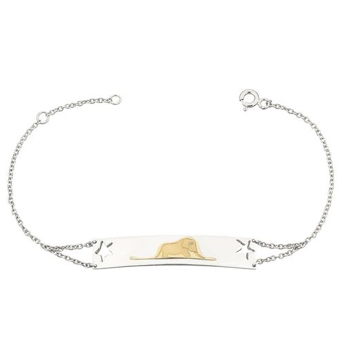 Pulseira em ouro amarelo e prata - elefante na jiboia - O Pequeno Príncipe