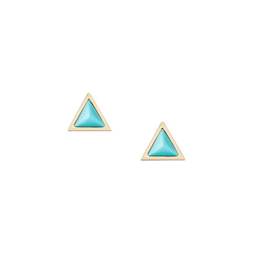 Brinco em ouro amarelo, turquesa e diamantes - Be Positive