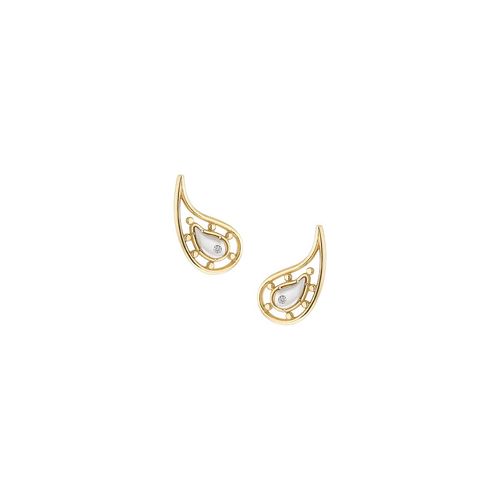 Brinco em ouro amarelo, ouro branco e diamantes - Cachemir