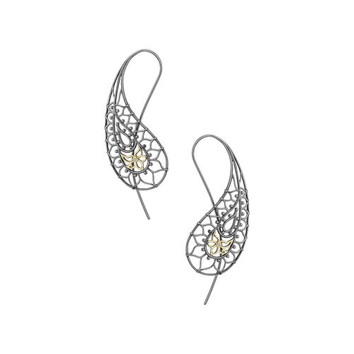 Brinco em prata, ouro amarelo e diamantes – Cachemir