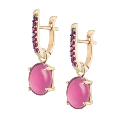 Brinco em ouro rosa, rubis e turmalinas rosa - Candy