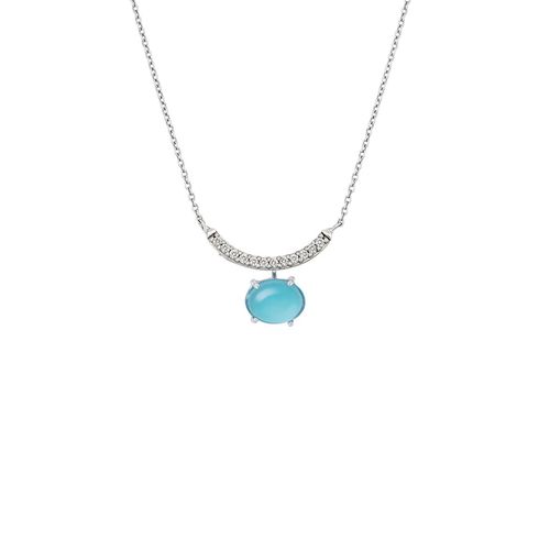 Colar em ouro branco, diamantes e apatita - Candy