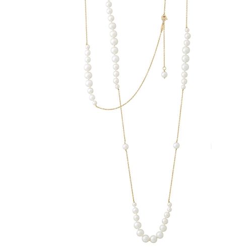 Colar em ouro amarelo e pérolas - Degradê