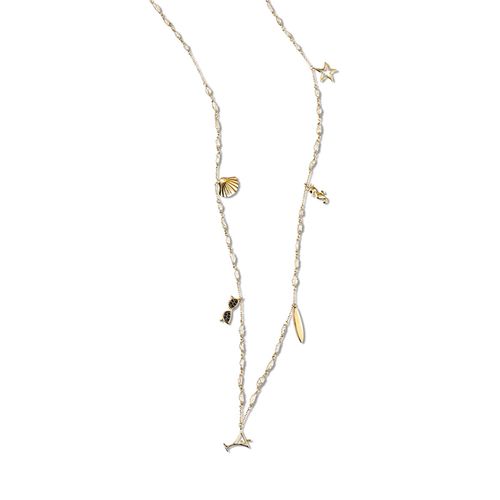 Colar em ouro amarelo, espinélios, diamante e pérolas barrocas - dolce vita - Oceano
