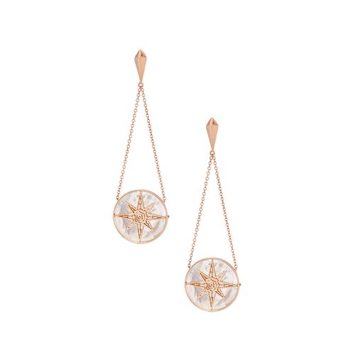Brinco em ouro rosa e madrepérola - Rosa dos Ventos