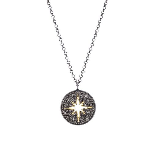 Colar em prata, ouro amarelo e diamantes - Lucky Star