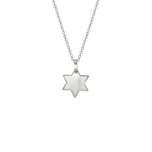 Colar em prata e ouro rosa estrela - Rock Faith
