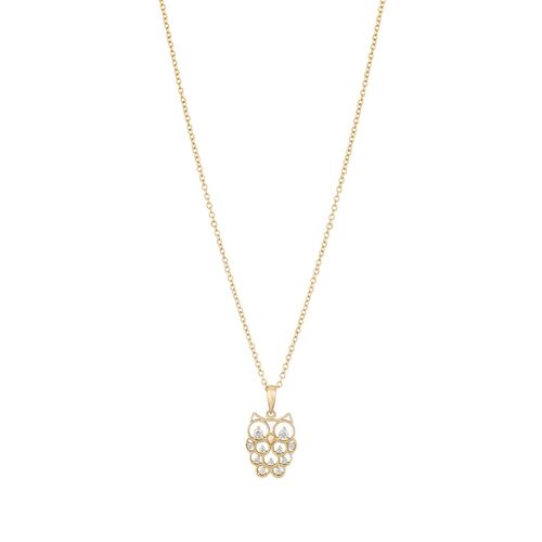 Pingente em ouro amarelo e diamante - Mamãe Coruja