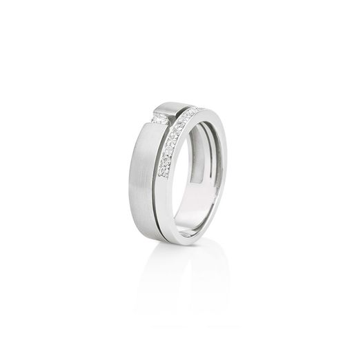 Anel em ouro branco e diamantes - Duetto