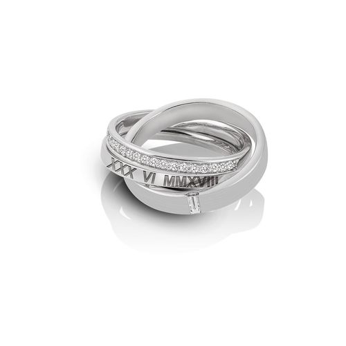 Anel em ouro branco e diamantes - Love Story