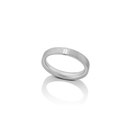 Anel em ouro branco e diamante - noivado - Love Story
