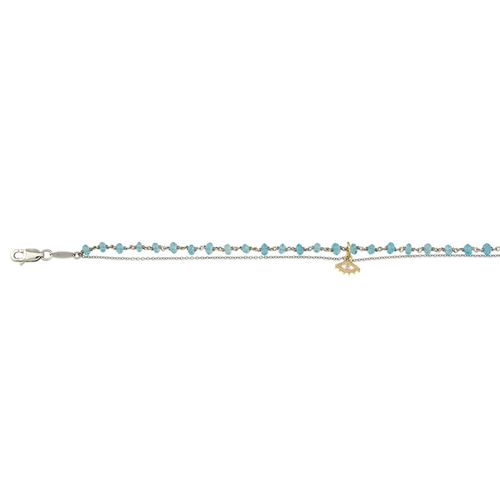 Pulseira em ouro branco, ouro amarelo e apatita - Talismãs