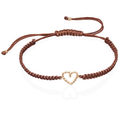 Pulseira ouro rosa e fio de seda Torcendo Por Você