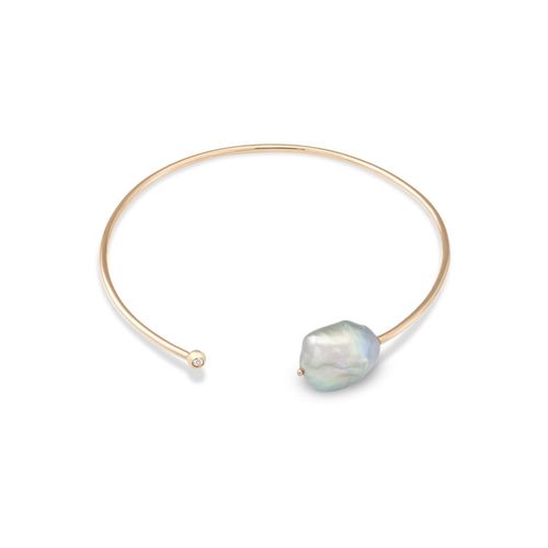 Pulseira em ouro rosa, pérola barroca e diamante - Unique