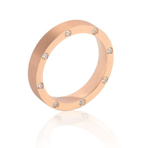 Aliança em ouro rosa e diamantes