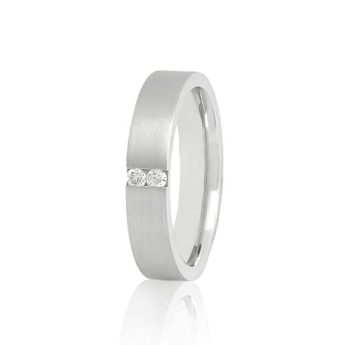 Aliança em ouro branco e diamantes