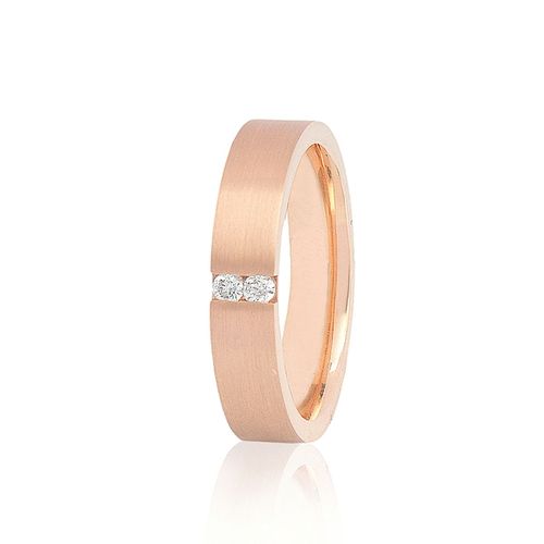 Aliança em ouro branco e diamantes