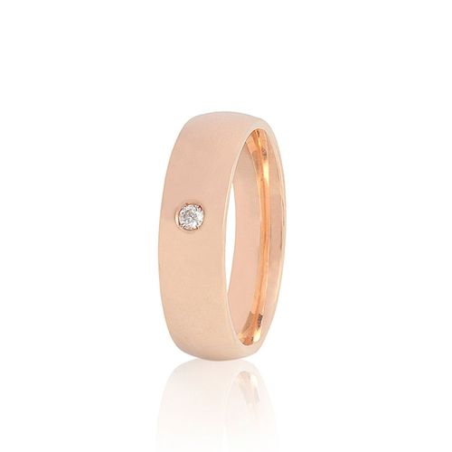Aliança em ouro rosa e diamante