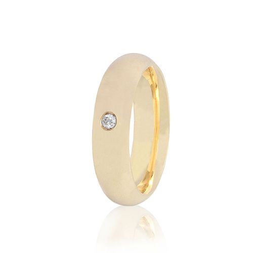 Aliança em ouro amarelo e diamante