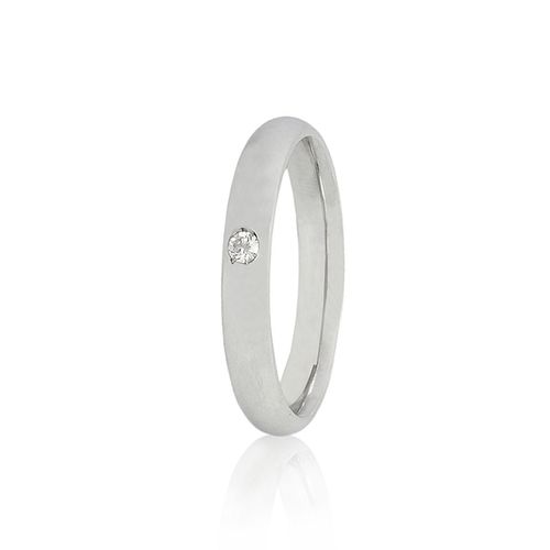 Aliança em ouro branco e diamante
