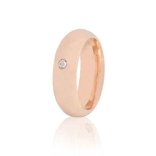 Aliança em ouro rosa e diamante