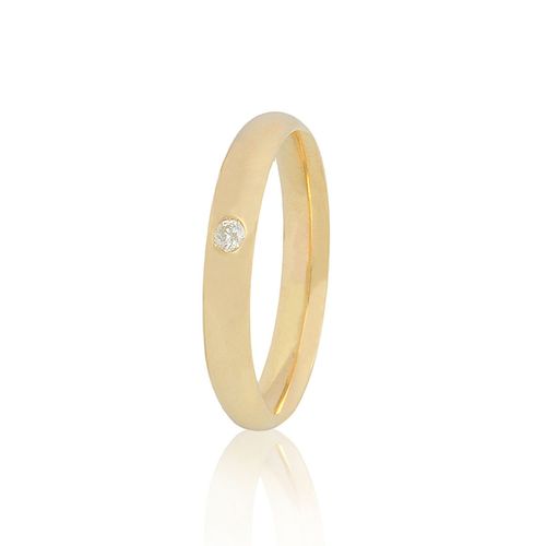 Aliança em ouro amarelo e diamante