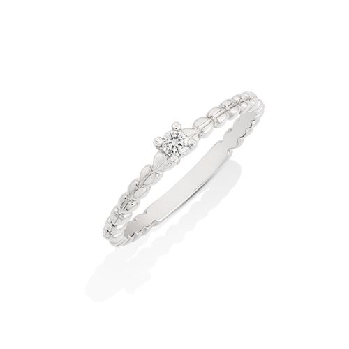 Anel em ouro branco e diamante - solitário - Be Happy