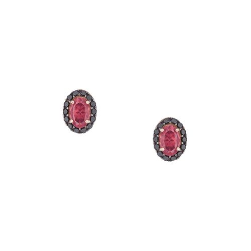 Brinco em ouro rosa, granadas e espinélios - Néctar