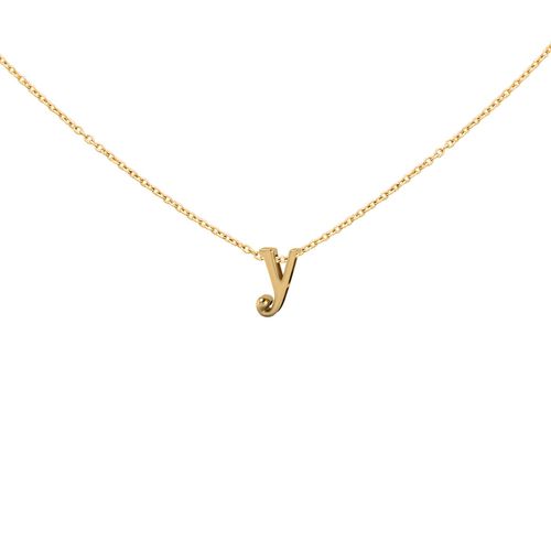 Pingente em ouro amarelo - Letra Y