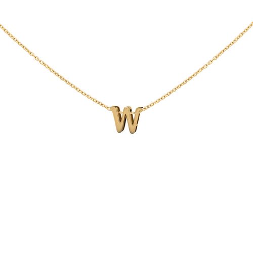 Pingente em ouro amarelo - Letra W
