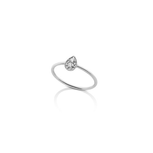 Anel em ouro branco e diamantes - Gota de Luz