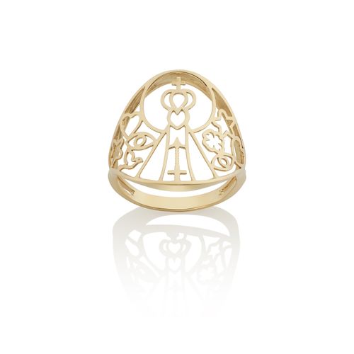 Anel em ouro amarelo - Nossa Senhora Aparecida - Religioso