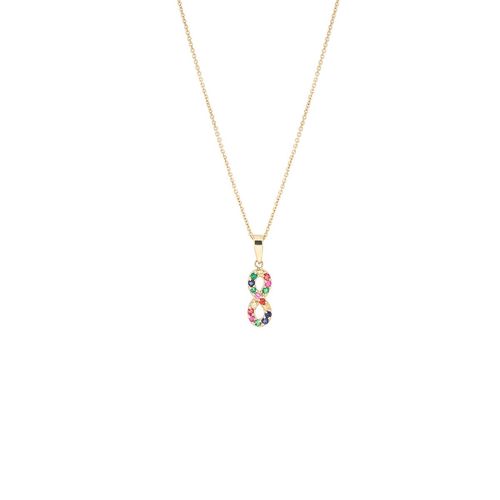 Pingente em ouro amarelo, tsavoritas e safiras - Rainbow